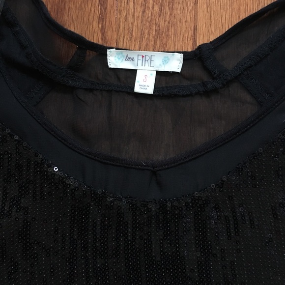 Black Sequin Silk Blouse - Picture 2 of 2